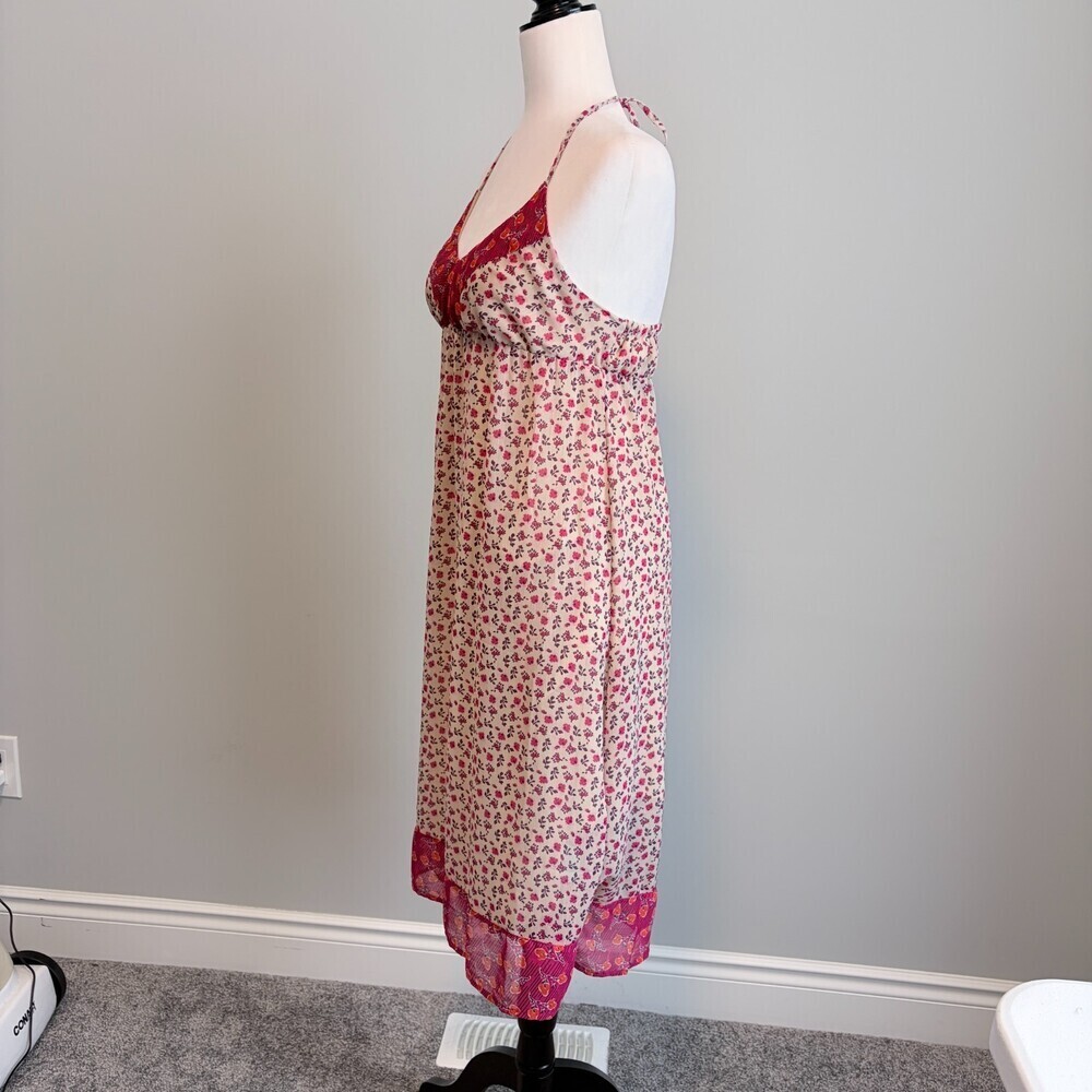 Old Navy Midi Dress Baby Doll Coquette Cottagecore Romantic Pink Size Large - Picture 4 of 13